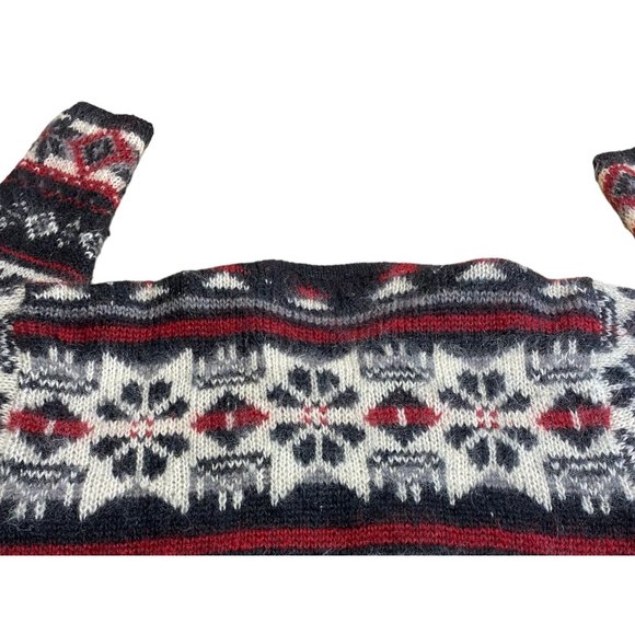 Vintage Woolrich Swedish Wool Cardigan Sweater Red Black Button Up Jumper - Picture 4 of 6